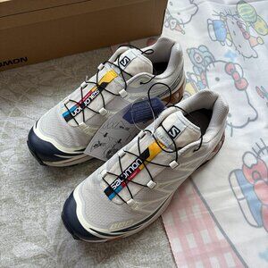 Salomon Sneakers in Cream, Black, and Yellow